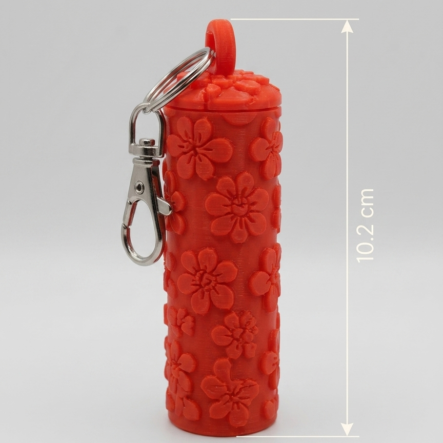 Floral Lip Balm Holder Keychain