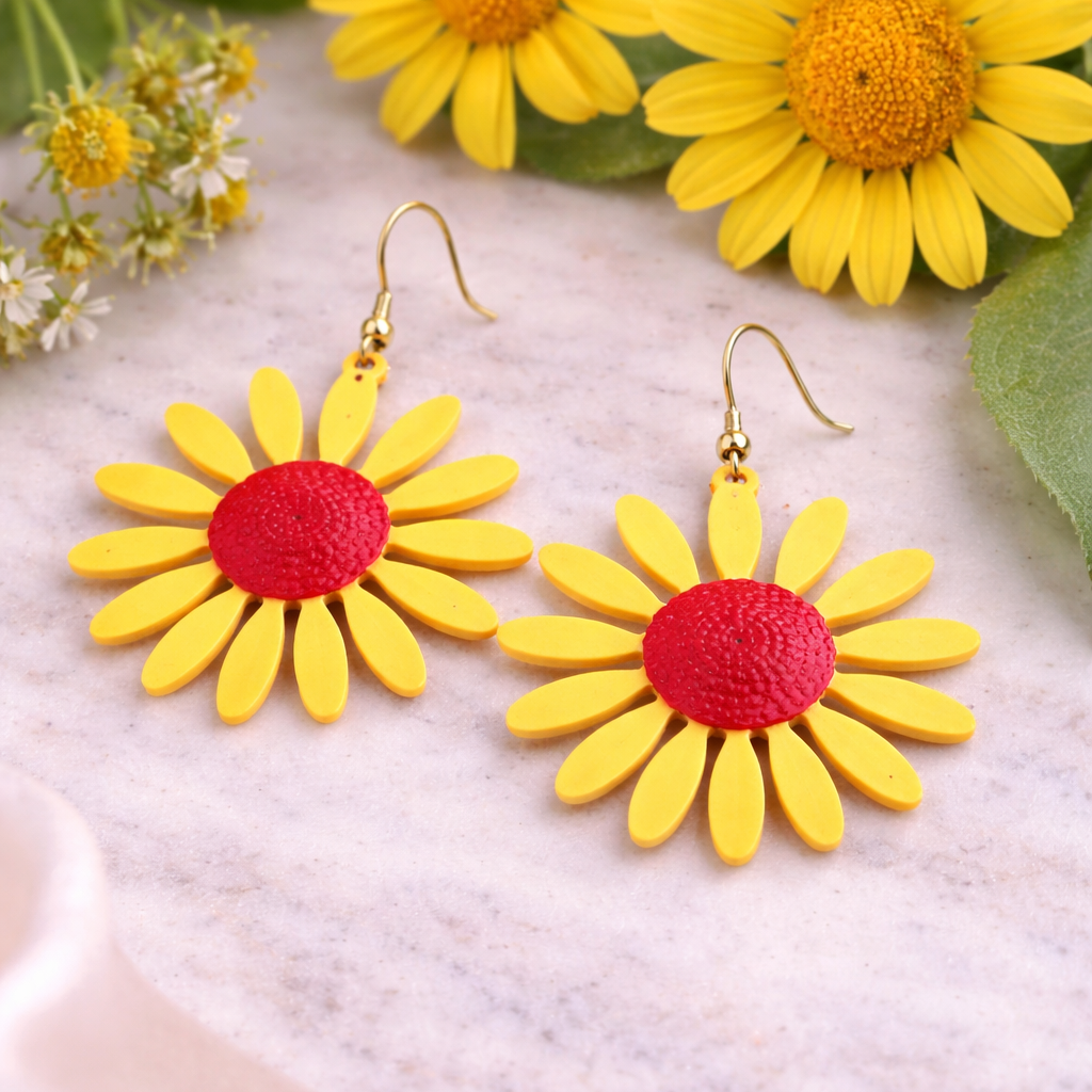 Sunshine Daisy Drop Earrings