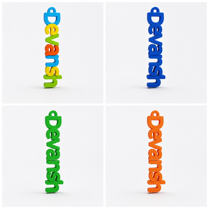 Personalised 3D Printed Name Keychain