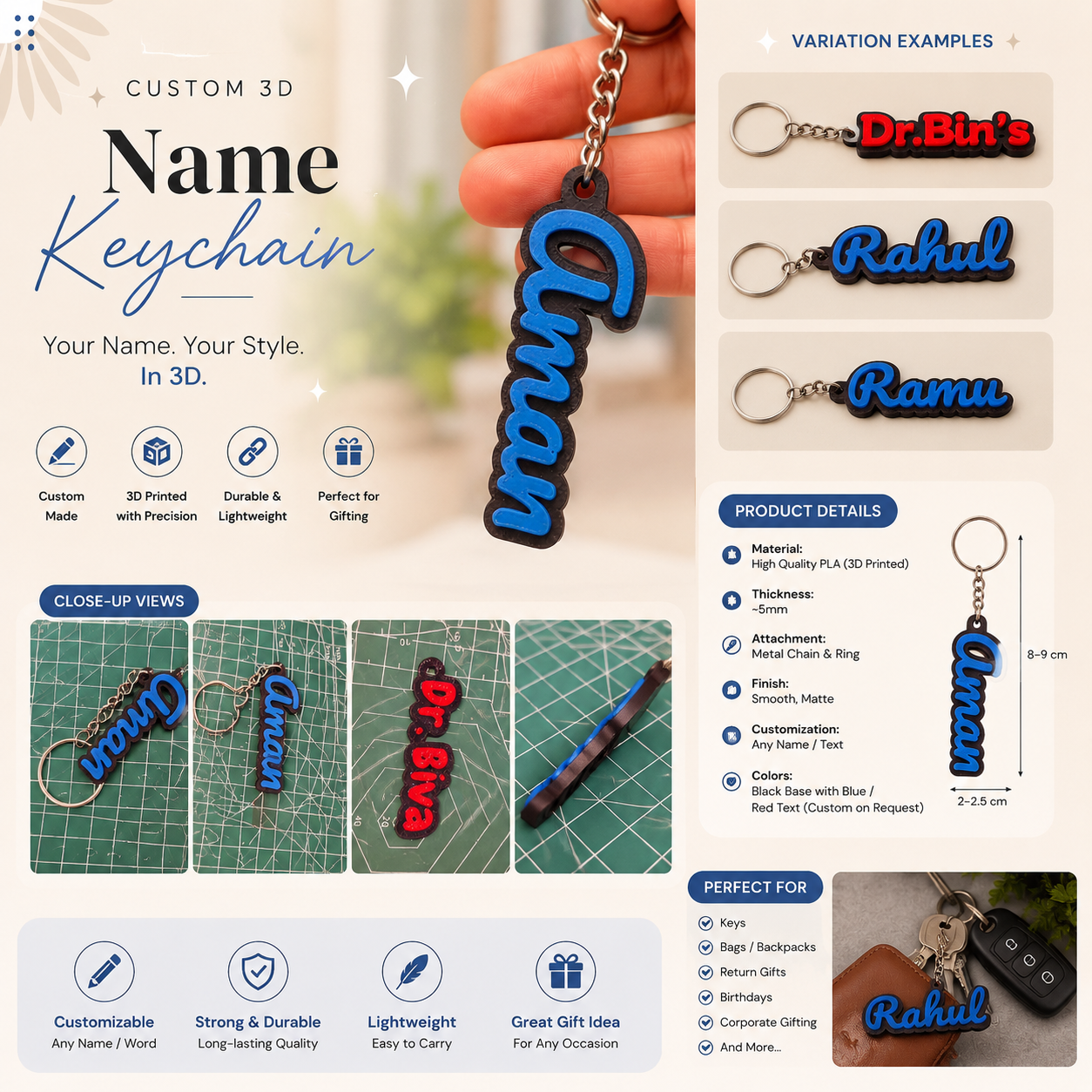 Personalised Name Keychain