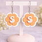 Personalized Initial Flower Earrings