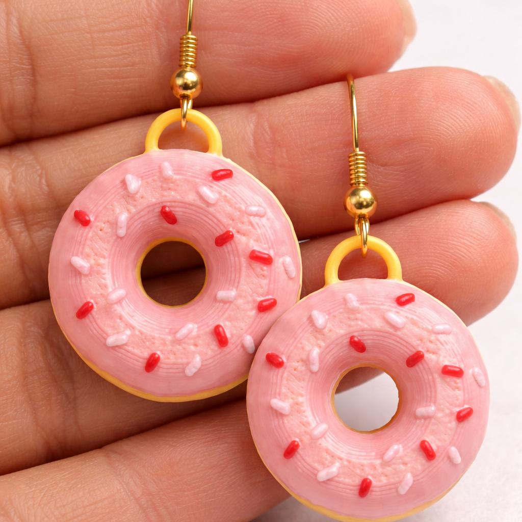 Pink Donut Earrings