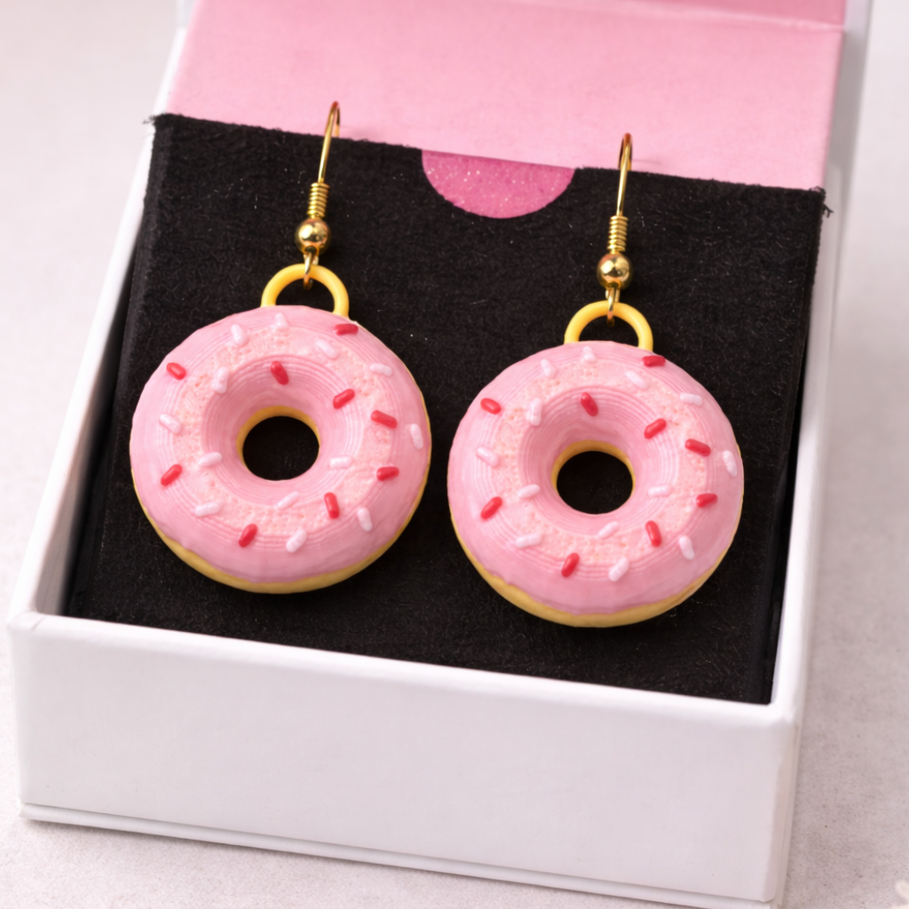 Pink Donut Earrings
