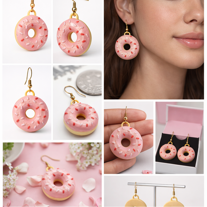 Pink Donut Earrings