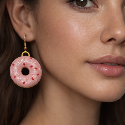 Pink Donut Earrings