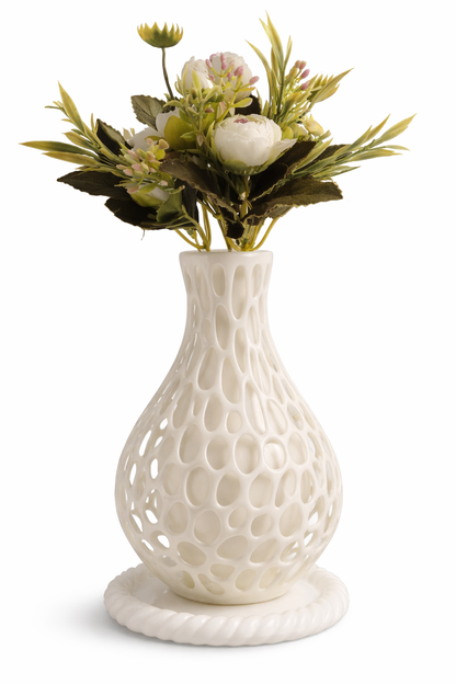 Elegant Organic Mesh Vase | Modern 3D Printed Decor