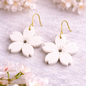 White Blossom Drop Earrings