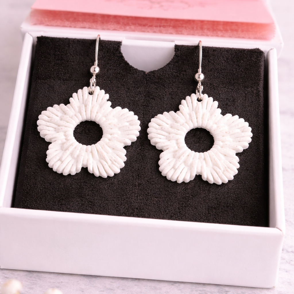Ivory Bloom Drop Earrings