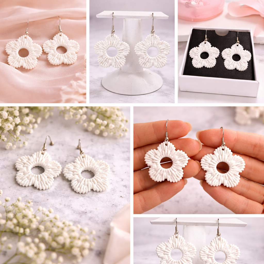 Ivory Bloom Drop Earrings
